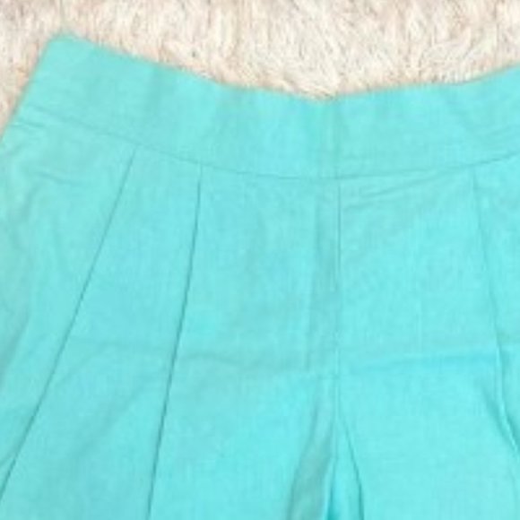BeBop - Pleated Shorts w/ Pom Fringe + Elastic Back | Seafoam Blue | Large - Picture 10 of 14